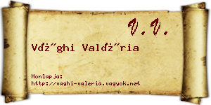 Vághi Valéria névjegykártya
